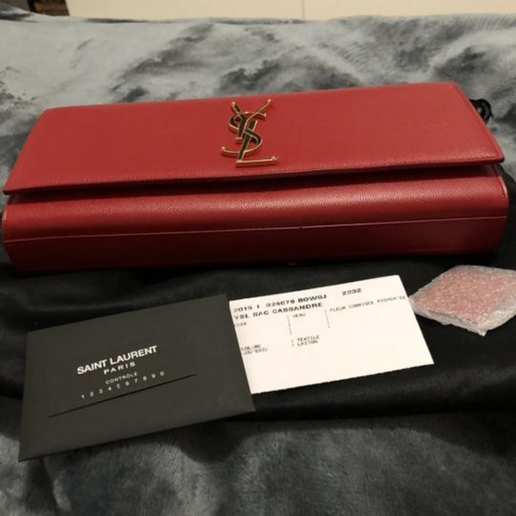 YSL Cassandre Lipstick Red Clutch - Picture 5 of 8